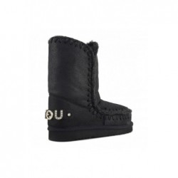 Bota MOU Eskimo 24 Rhinestones Logo Cracked Black