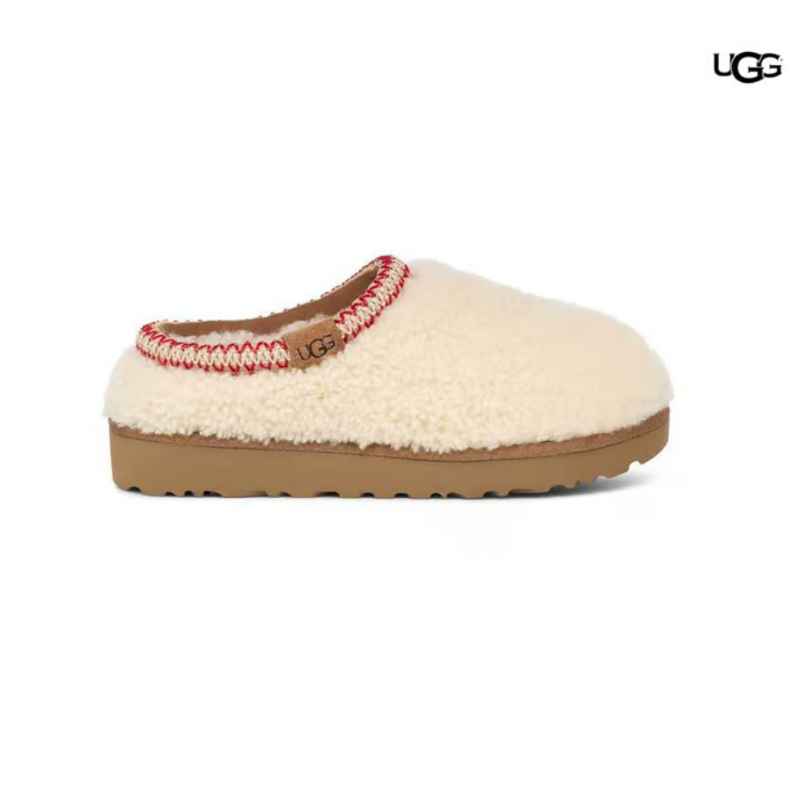 Zuecos UGG Tasman Maxi Curly blanco mate marrón mujer