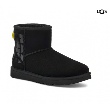 Botas UGG Classic Mini Side Logo negro puro mujer