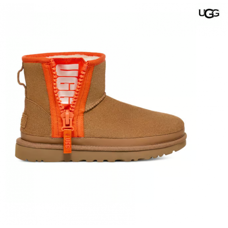 Botas UGG Classic Mini Zipper marrón naranja mujer