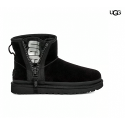 Botas UGG Classic Mini Zipper negro puro mujer