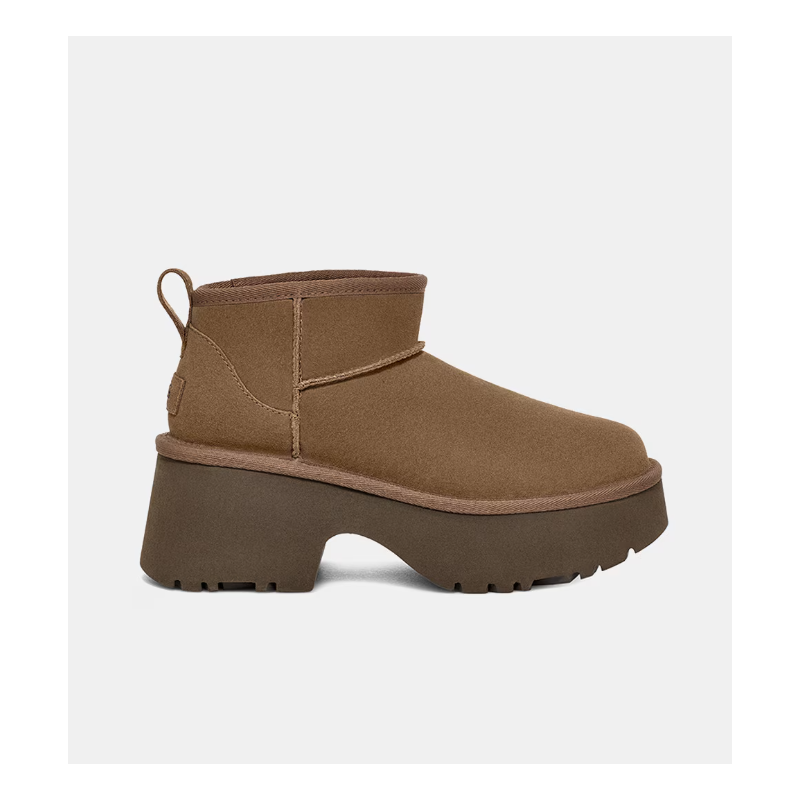 UGG Botas de mujer Classic Ultra Mini New Heights Castañas