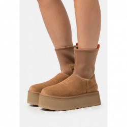 UGG CLASSIC DIPPER Botines con plataforma chestnut