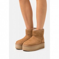 UGG CLASSIC MINI PLATFORM Botines con plataforma Castañas