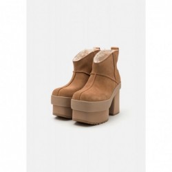 UGG NEW HEIGHTS PLATFORM MINI Botines de tacón chestnut